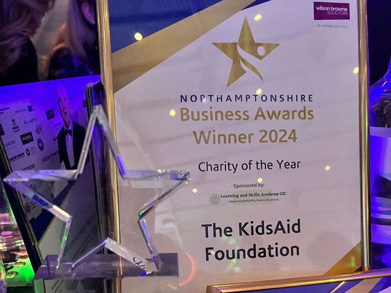 KidsAid Wins Charity of the Year at the Northamptonshire Business Awards 2024